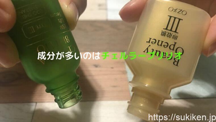 美容成分が多いのはチェルラーブリリオ
